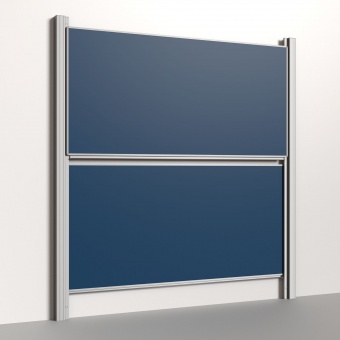 Pylonentafel, 250x120 cm, 2-flächig, höhenverstellbar, Stahlemaille blau 